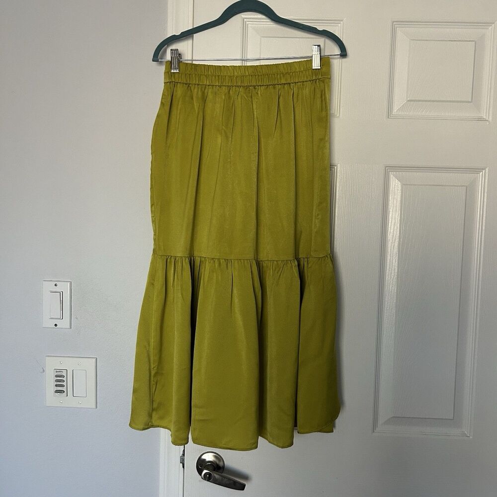 LULUMARI Anthropologie Lime Mermaid Maxi Skirt Size M - Picture 3 of 9